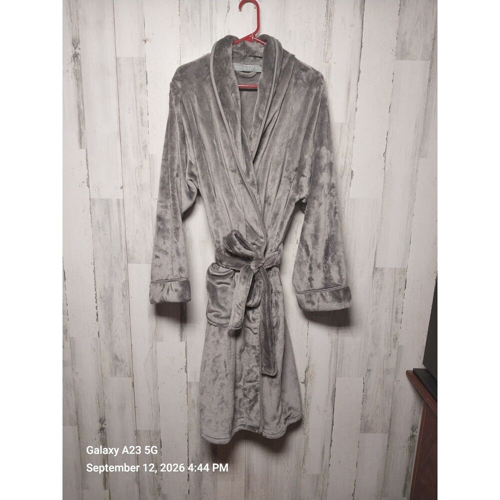 Brookstone N-A-P Ultra Plush Robe Size L/XL Gray